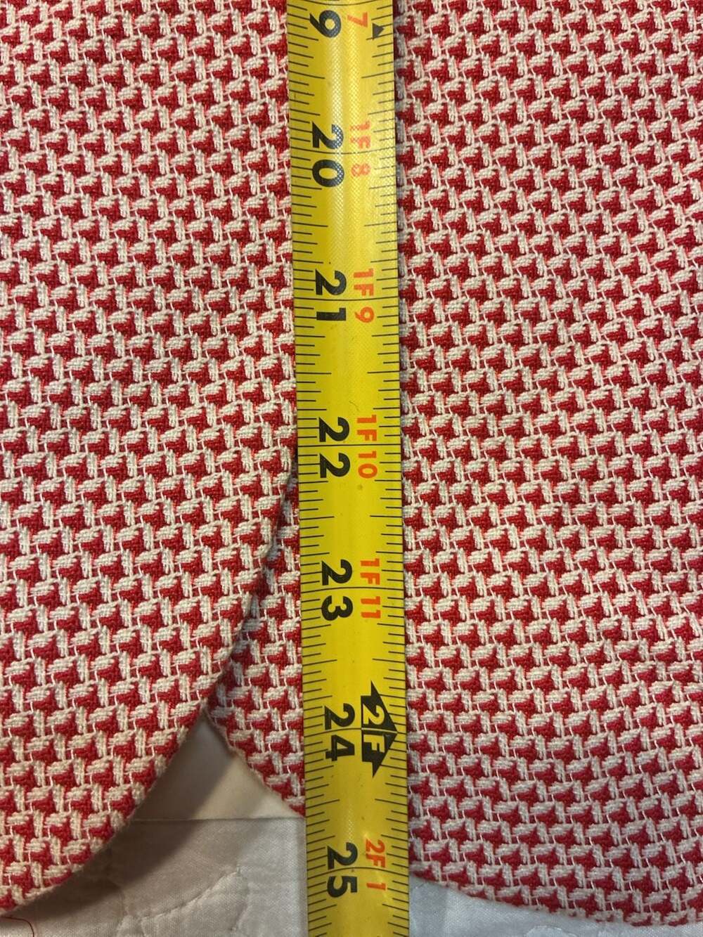 Boden Red and White Textured Houndstooth Single Breasted Blazer Jacket - Picture 10 of 12